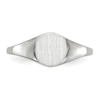 14k White Gold 6.5x7.5mm Closed Back Signet Ring-RS567