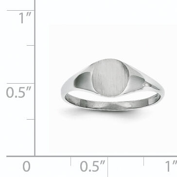 14k White Gold 6.5x7.5mm Closed Back Signet Ring-RS567