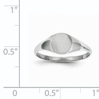 14k White Gold 6.5x7.5mm Closed Back Signet Ring-RS567