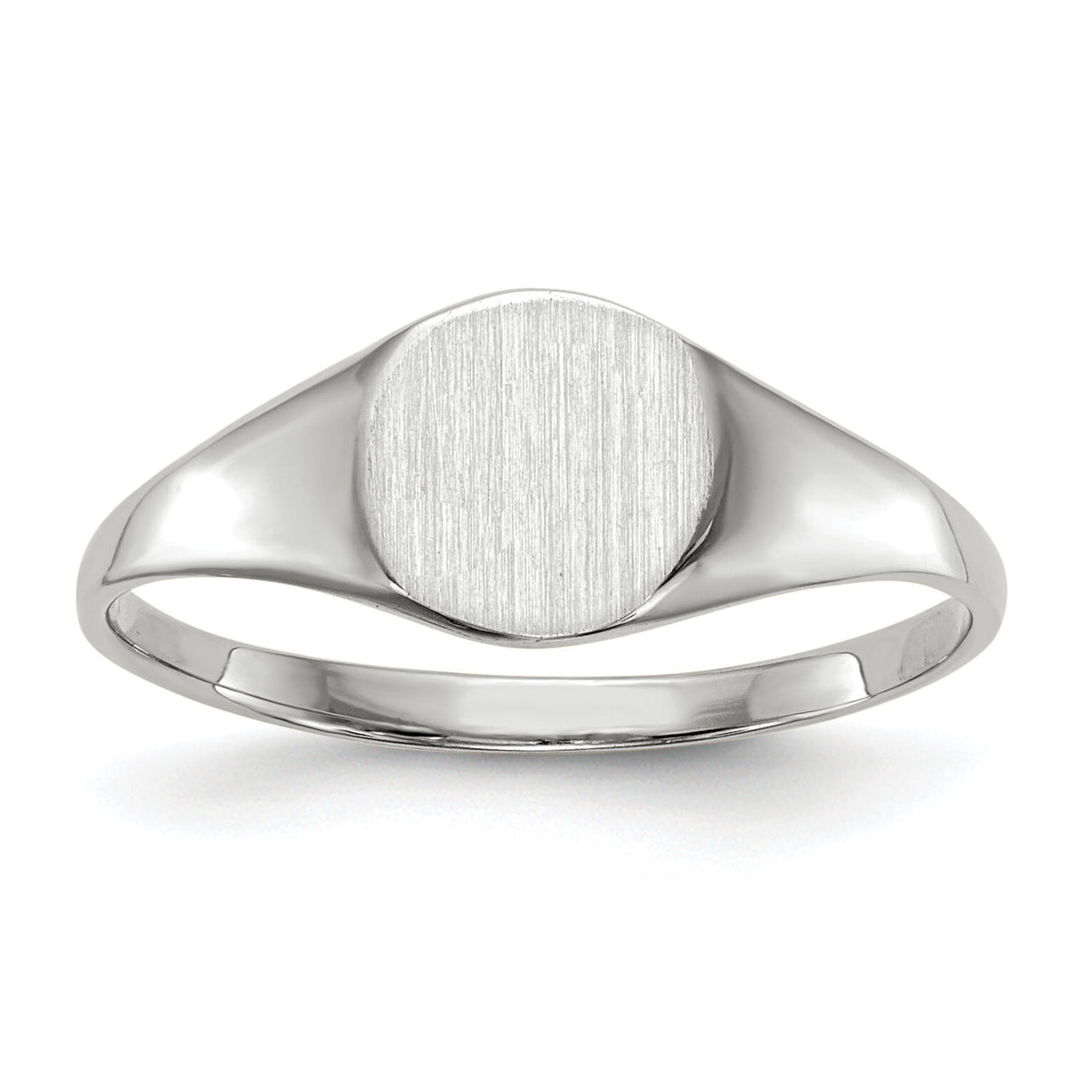 14k White Gold 6.5x7.5mm Closed Back Signet Ring-RS567