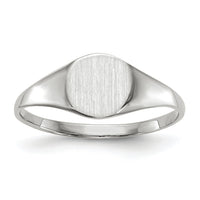 14k White Gold 6.5x7.5mm Closed Back Signet Ring-RS567
