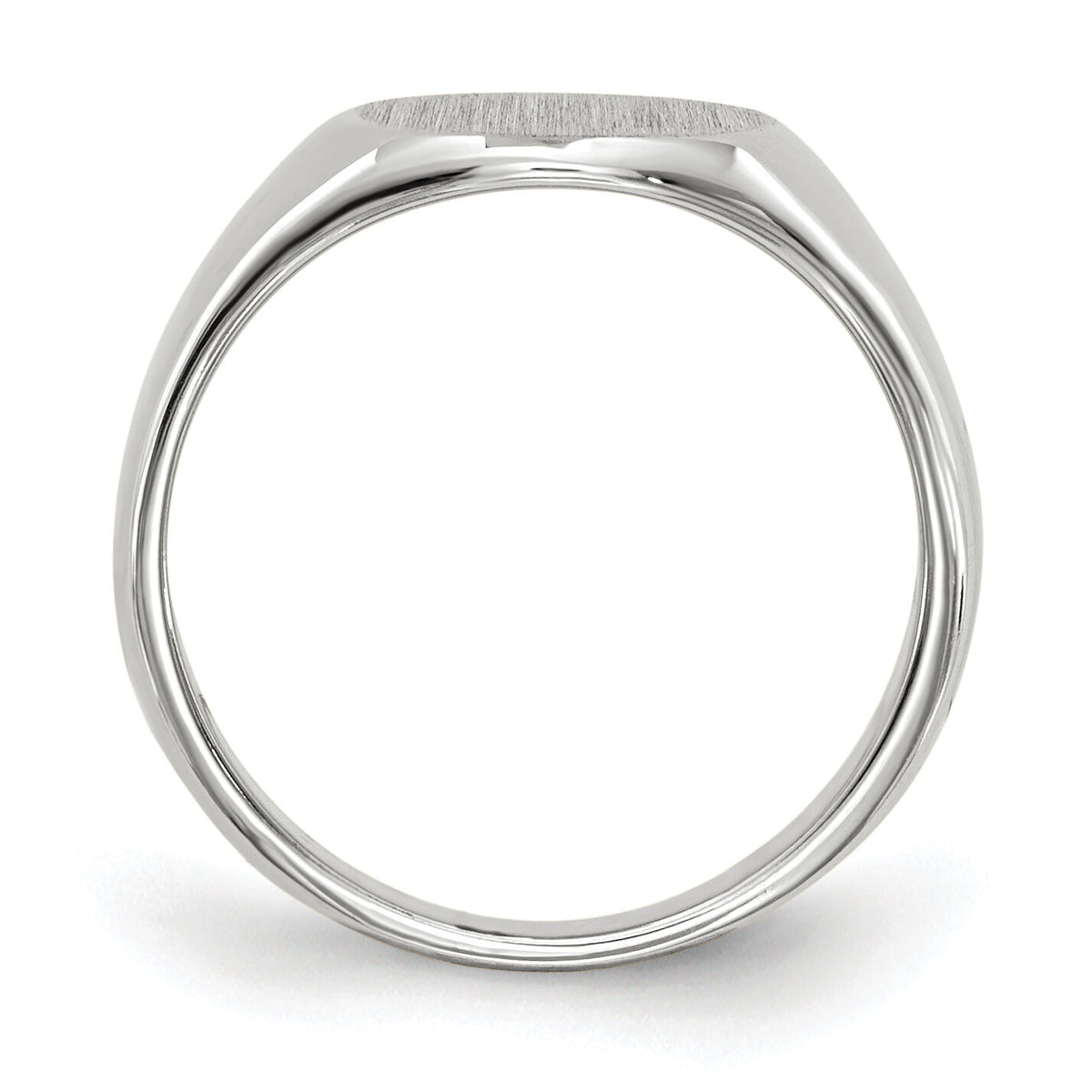 14k White Gold 8.5x8.0mm Closed Back Child's Signet Ring-RS568