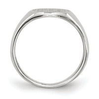14k White Gold 8.5x8.0mm Closed Back Child's Signet Ring-RS568
