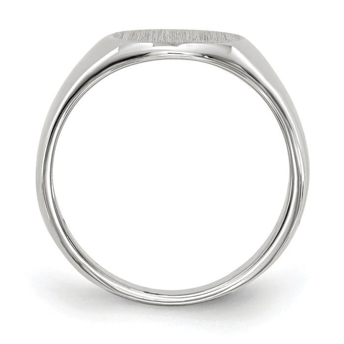 14k White Gold 8.5x8.0mm Closed Back Child's Signet Ring-RS568