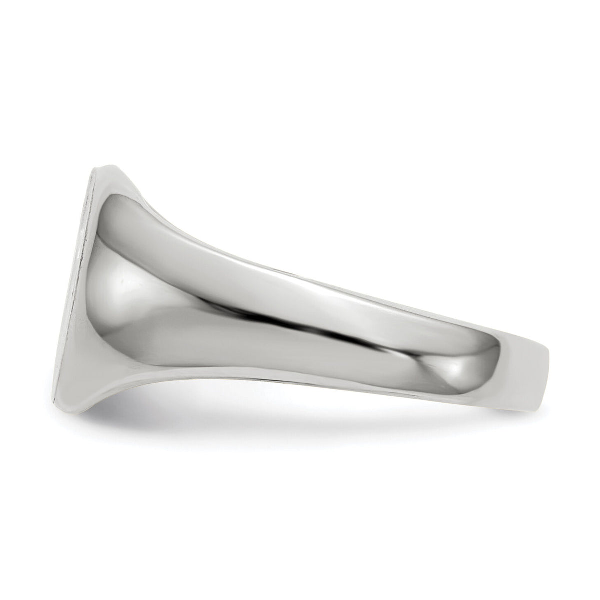 14k White Gold 8.5x8.0mm Closed Back Child's Signet Ring-RS568
