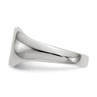 14k White Gold 8.5x8.0mm Closed Back Child's Signet Ring-RS568