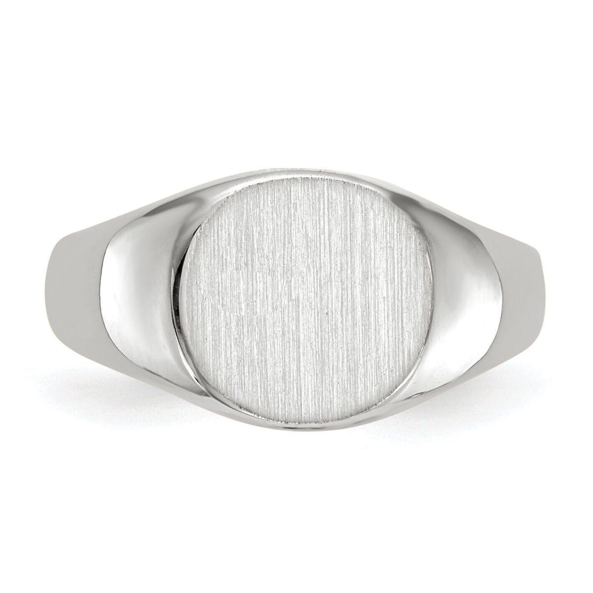 14k White Gold 8.5x8.0mm Closed Back Child's Signet Ring-RS568