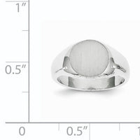 14k White Gold 8.5x8.0mm Closed Back Child's Signet Ring-RS568