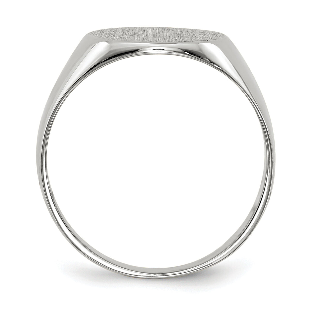 14k White Gold 10.0x11.0mm Closed Back Signet Ring-RS570