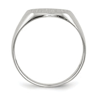14k White Gold 10.0x11.0mm Closed Back Signet Ring-RS570