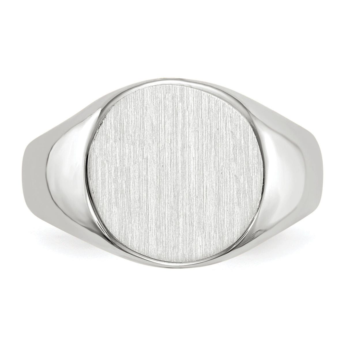 14k White Gold 10.0x11.0mm Closed Back Signet Ring-RS570