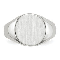 14k White Gold 10.0x11.0mm Closed Back Signet Ring-RS570