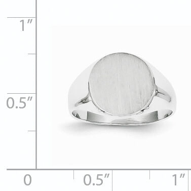 14k White Gold 10.0x11.0mm Closed Back Signet Ring-RS570