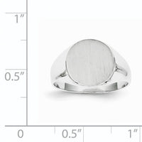 14k White Gold 10.0x11.0mm Closed Back Signet Ring-RS570