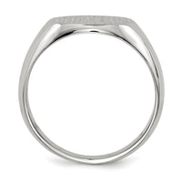 14k White Gold 13.5x12.5mm Closed Back Mens Signet Ring-RS571
