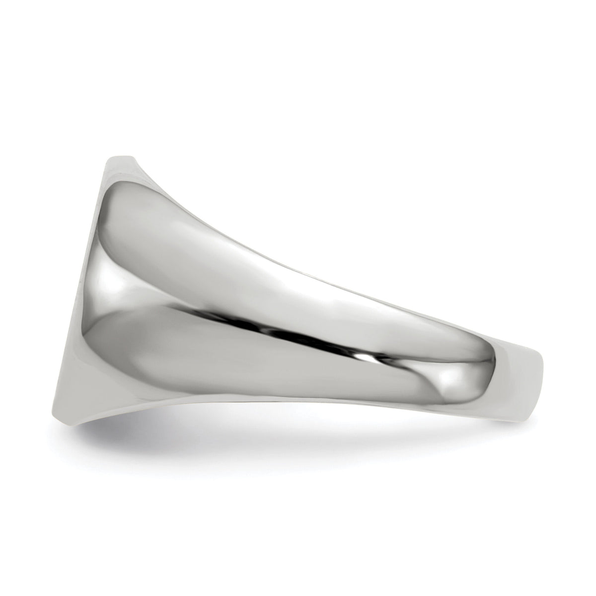 14k White Gold 13.5x12.5mm Closed Back Mens Signet Ring-RS571