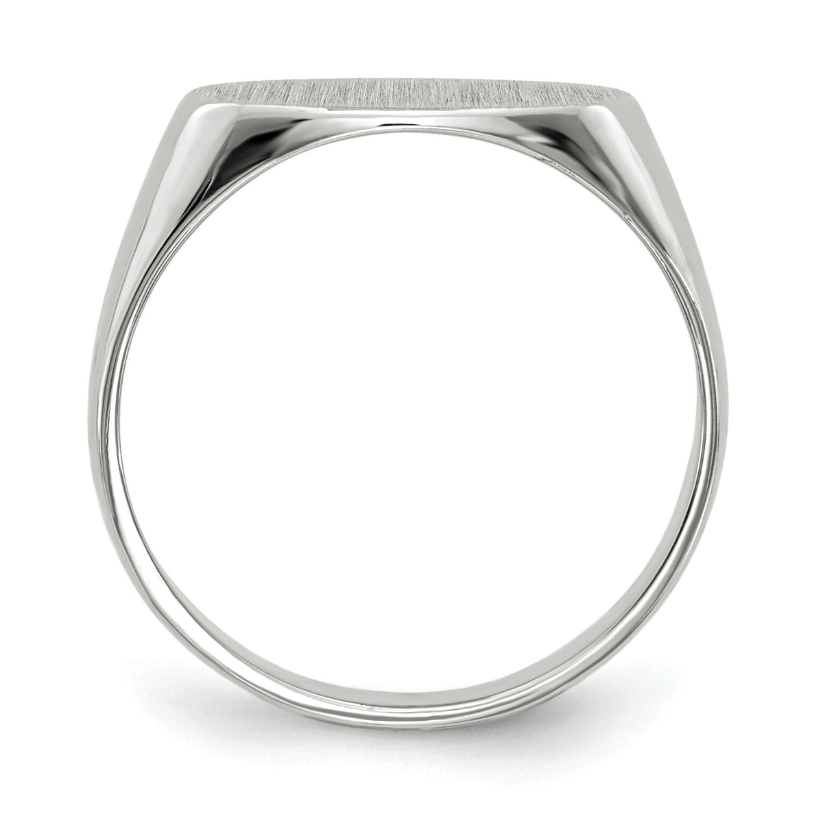 14k White Gold 12.0x6.5mm Closed Back Signet Ring-RS573