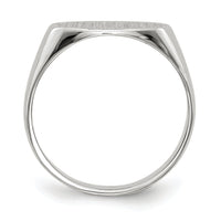 14k White Gold 12.0x6.5mm Closed Back Signet Ring-RS573