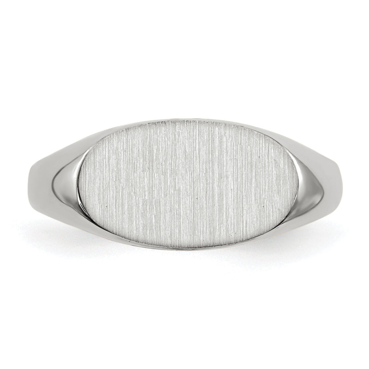 14k White Gold 12.0x6.5mm Closed Back Signet Ring-RS573