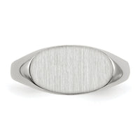 14k White Gold 12.0x6.5mm Closed Back Signet Ring-RS573