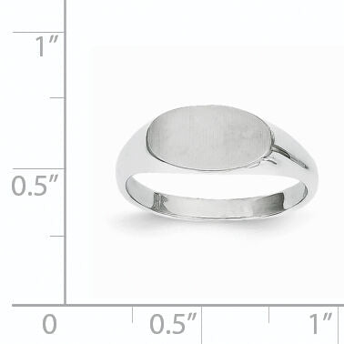 14k White Gold 12.0x6.5mm Closed Back Signet Ring-RS573