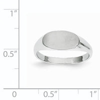 14k White Gold 12.0x6.5mm Closed Back Signet Ring-RS573