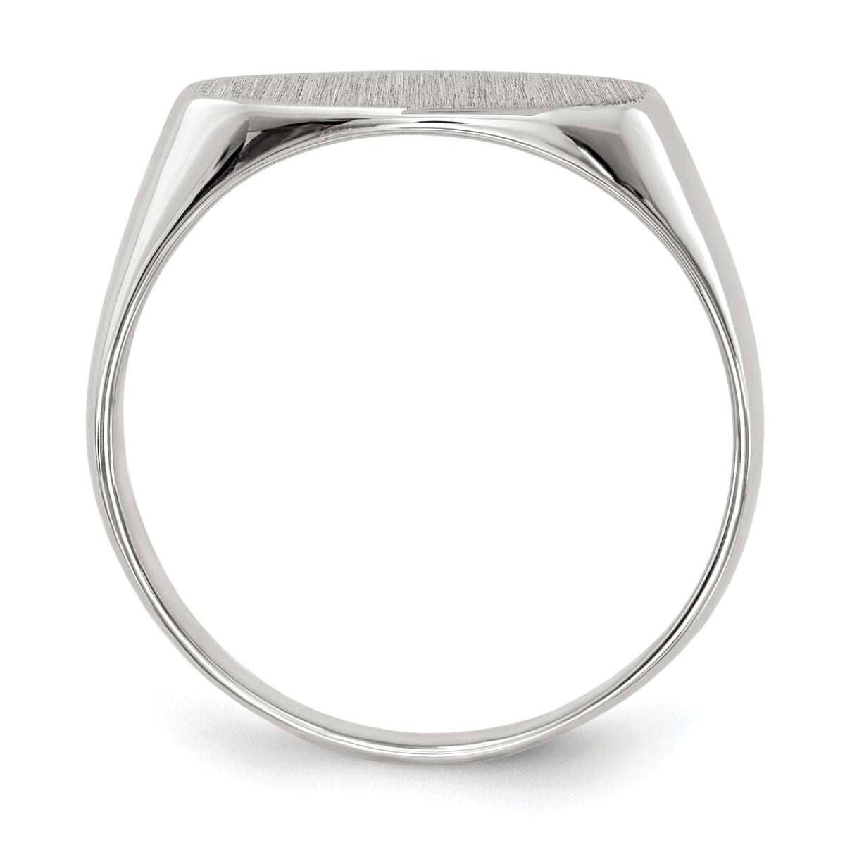 14k White Gold 13.5x7.5mm Closed Back Signet Ring-RS574