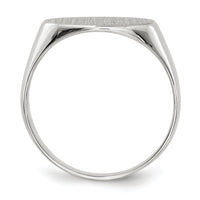 14k White Gold 13.5x7.5mm Closed Back Signet Ring-RS574