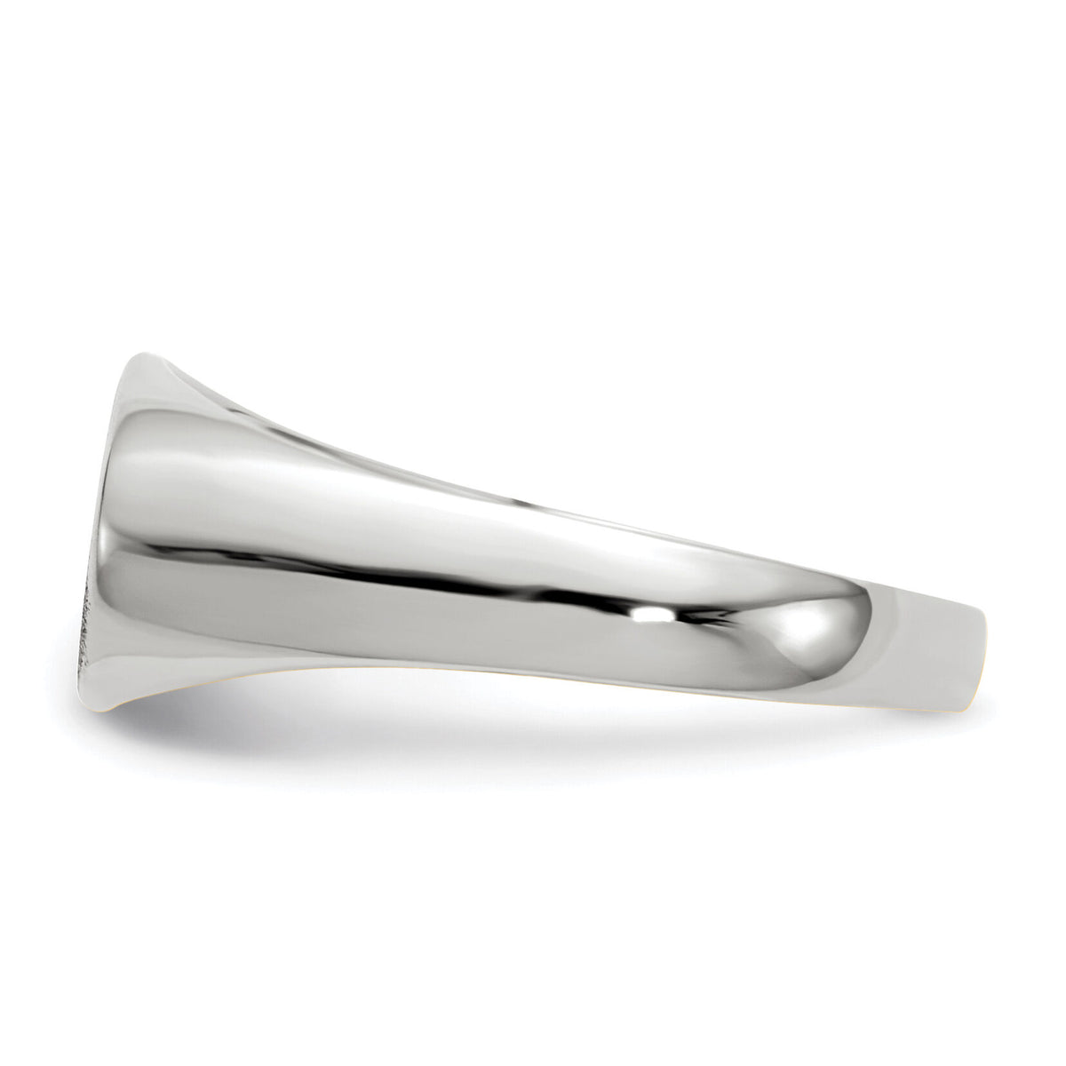 14k White Gold 13.5x7.5mm Closed Back Signet Ring-RS574