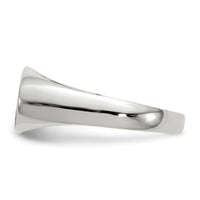 14k White Gold 13.5x7.5mm Closed Back Signet Ring-RS574
