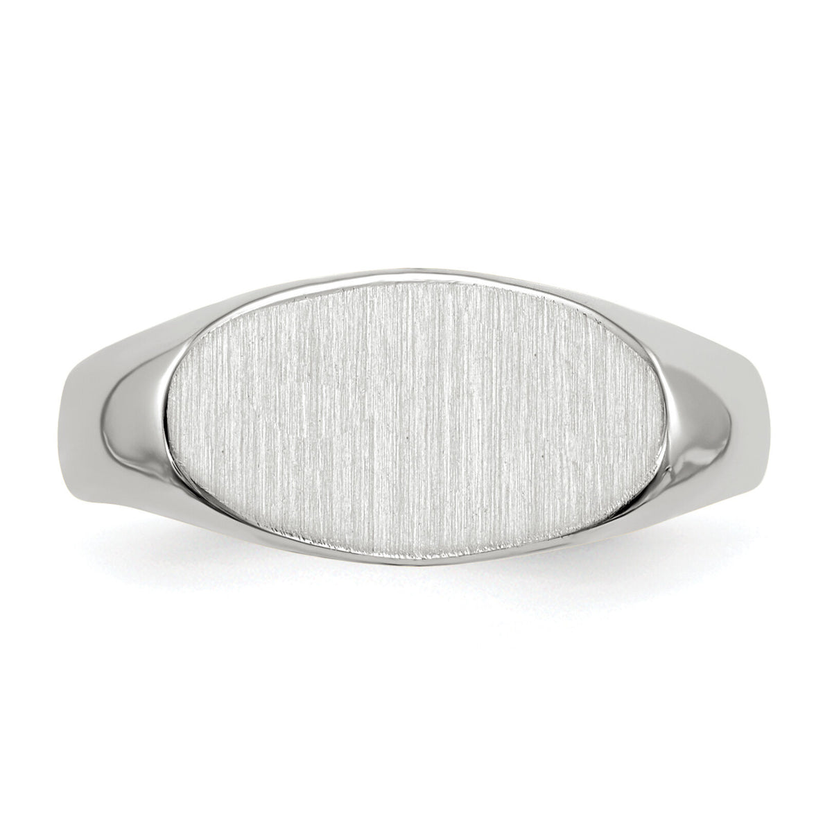 14k White Gold 13.5x7.5mm Closed Back Signet Ring-RS574