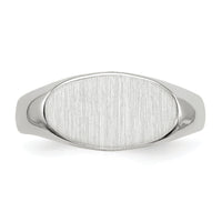 14k White Gold 13.5x7.5mm Closed Back Signet Ring-RS574