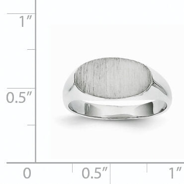 14k White Gold 13.5x7.5mm Closed Back Signet Ring-RS574