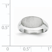 14k White Gold 13.5x7.5mm Closed Back Signet Ring-RS574