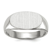 14k White Gold 13.5x7.5mm Closed Back Signet Ring-RS574