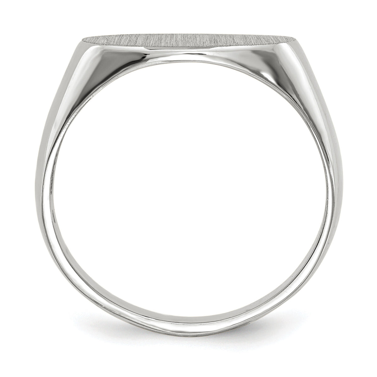 14k White Gold 13.5x7.5mm Open Back Signet Ring-RS576