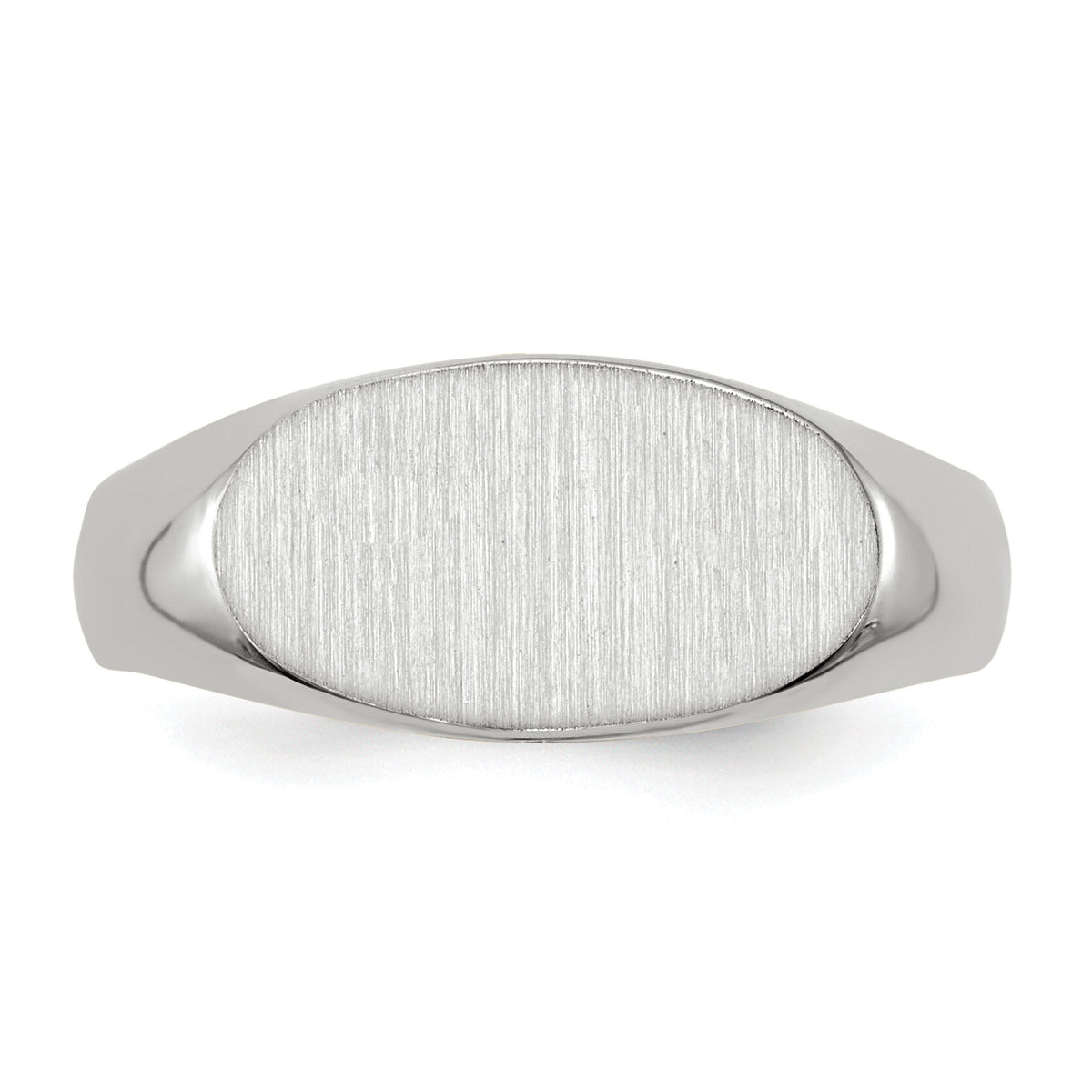 14k White Gold 13.5x7.5mm Open Back Signet Ring-RS576