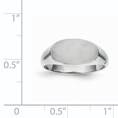 14k White Gold 13.5x7.5mm Open Back Signet Ring-RS576