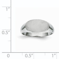 14k White Gold 13.5x7.5mm Open Back Signet Ring-RS576