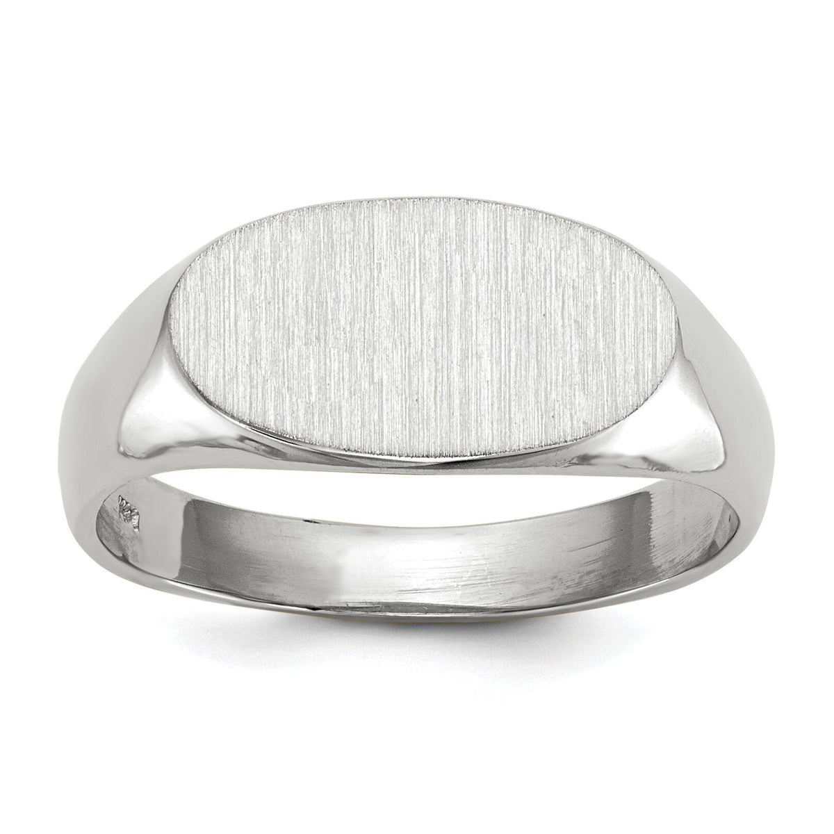 14k White Gold 13.5x7.5mm Open Back Signet Ring-RS576