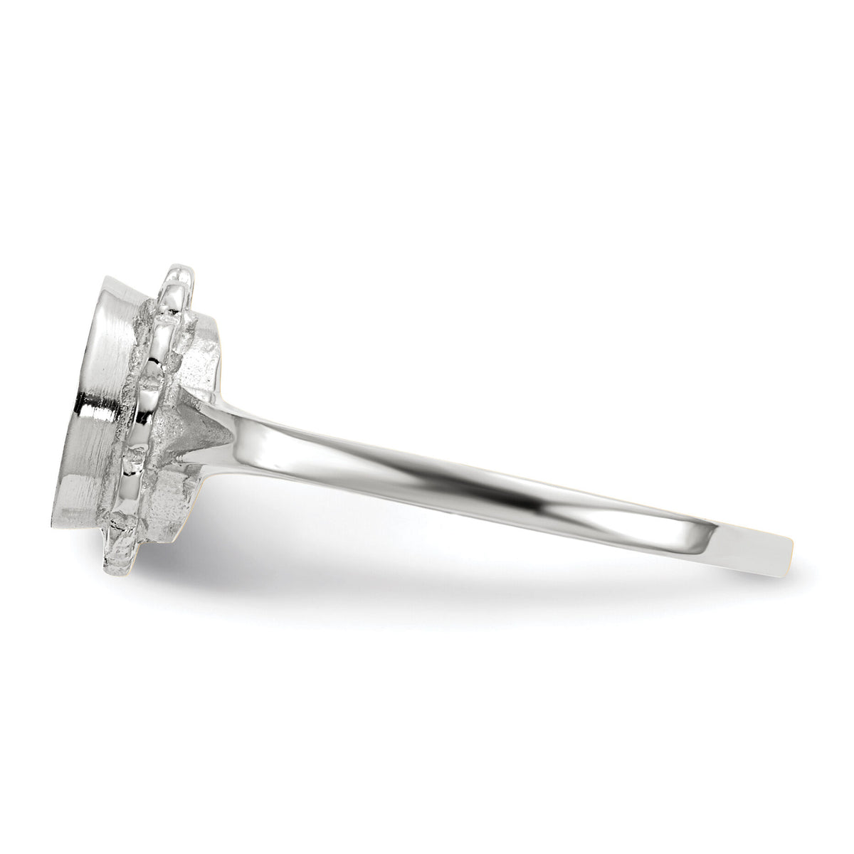 14k White Gold 6.5x7.0mm Open Back Signet Ring-RS583