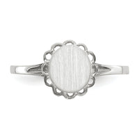 14k White Gold 6.5x7.0mm Open Back Signet Ring-RS583