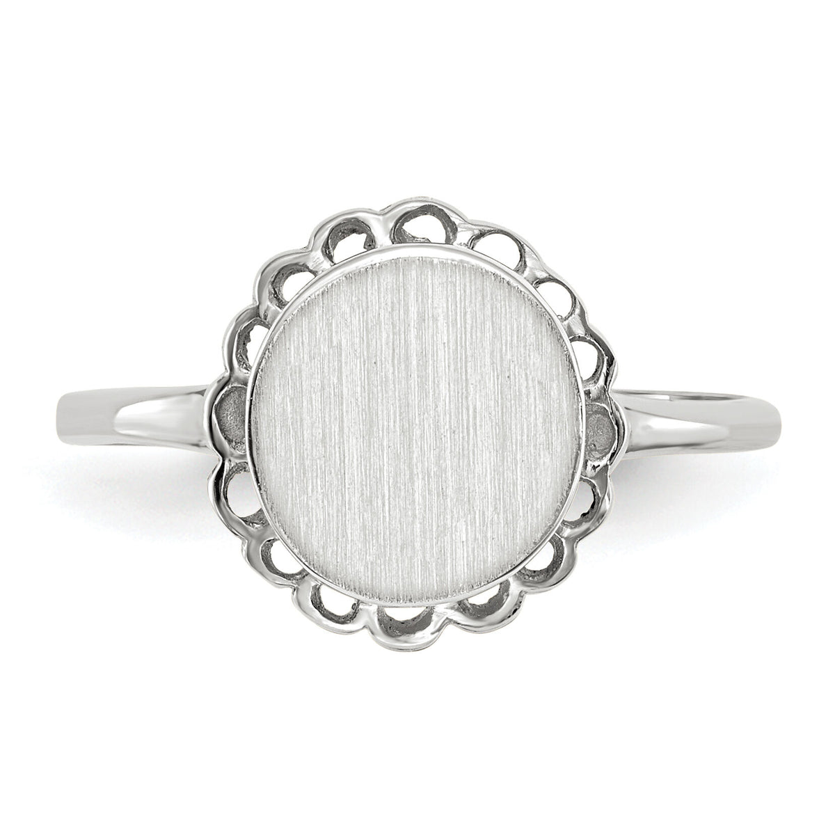 14k White Gold 8.5x9.0mm Open Back Signet Ring-RS584