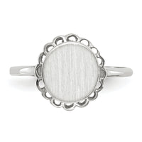 14k White Gold 8.5x9.0mm Open Back Signet Ring-RS584