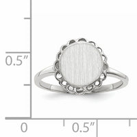 14k White Gold 8.5x9.0mm Open Back Signet Ring-RS584