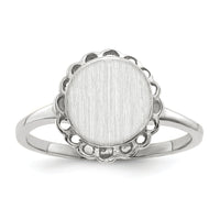 14k White Gold 8.5x9.0mm Open Back Signet Ring-RS584