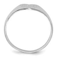 14k White Gold 7.0x9.5mm Closed Back Heart Signet Ring-RS587