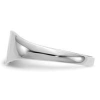 14k White Gold 7.0x9.5mm Closed Back Heart Signet Ring-RS587