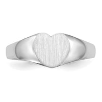 14k White Gold 7.0x9.5mm Closed Back Heart Signet Ring-RS587