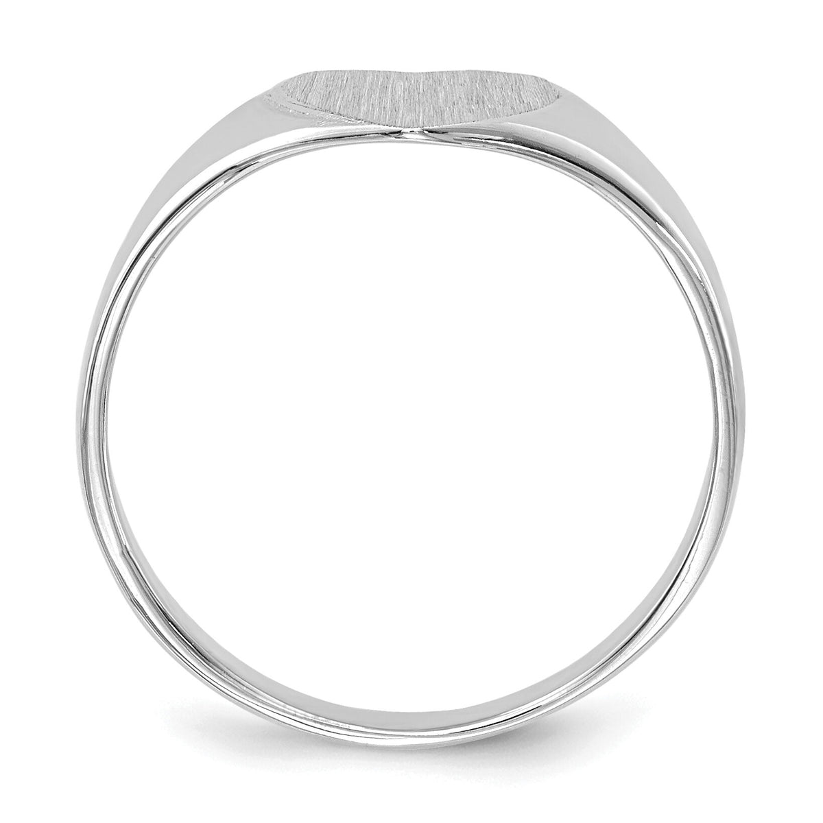 14k White Gold 8.5x9.0mm Closed Back Heart Signet Ring-RS588